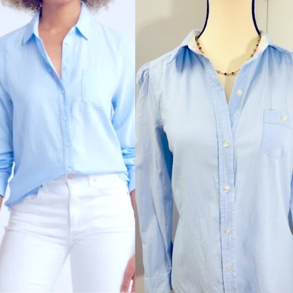 Old Navy Classic Light Blue Button-Up Shirt – Women’s Collared Top